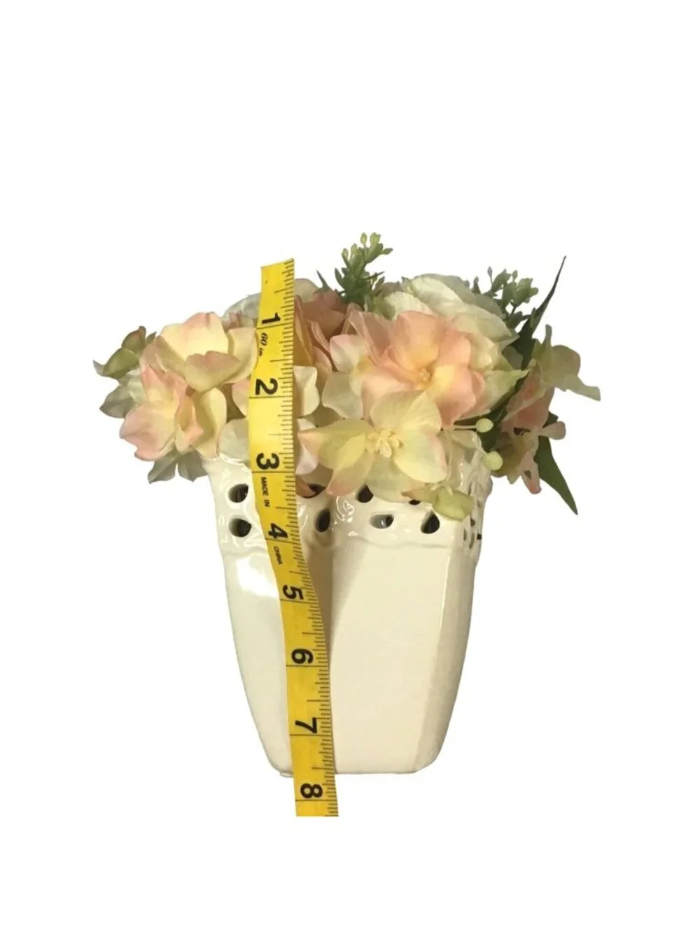 SET OF 2 ARTIFICIAL FLORAL ARRANGEMENT WITH CREAM FLOWERPOT